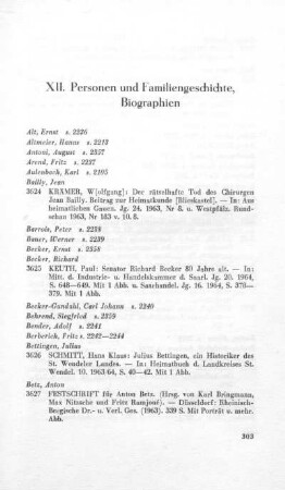 XII. Personen und Familiengeschichte, Biographien