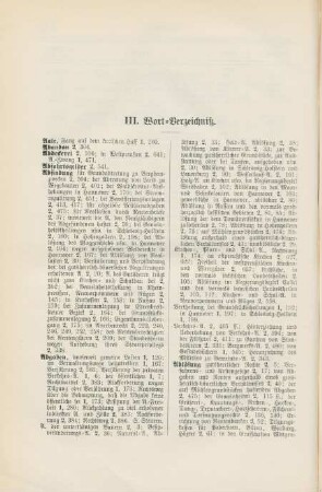 III. Wort-Verzeichniß.