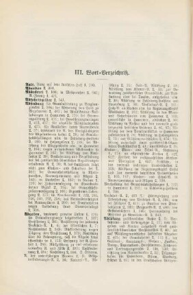 III. Wort-Verzeichniß.