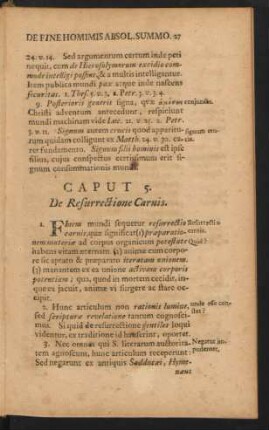 Caput 5. De Resurrectione Carnis.