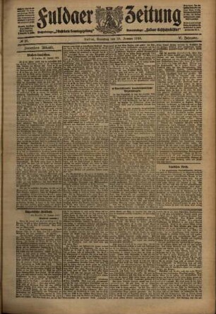 Zweite Ausgabe vom Samstag, den 29. Januar 1910.