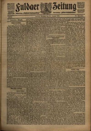 Zweite Ausgabe vom Samstag, den 29. Januar 1910.