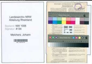 Entnazifizierung Johann Melchers , geb. 17.05.1897 (Milchverteiler)