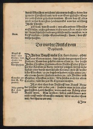 Der vierdte Artikel vom Bapstumb.