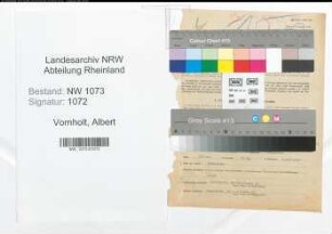 Entnazifizierung Albert Vornholt , geb. 12.11.1888 (Justizobersekretaer)