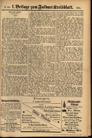 Zweite Ausgabe vom Samstag, den 14. Dezember 1895.