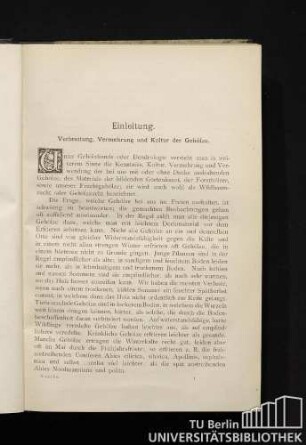 Verbreitung, Vermehrung und Kultur der Gehölze.