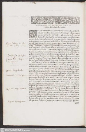 Admonitio Ad Lectorem De Quibusdam Tertulliani dogmatis