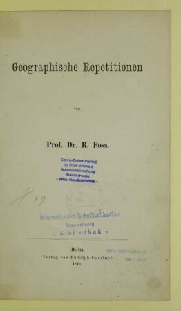 Geographische Repetitionen