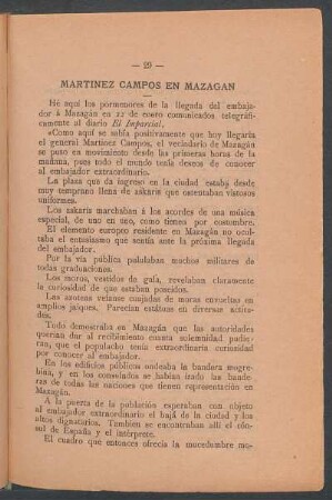 Martínez Campos en Mazagán