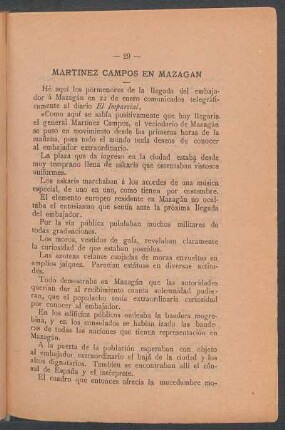 Martínez Campos en Mazagán