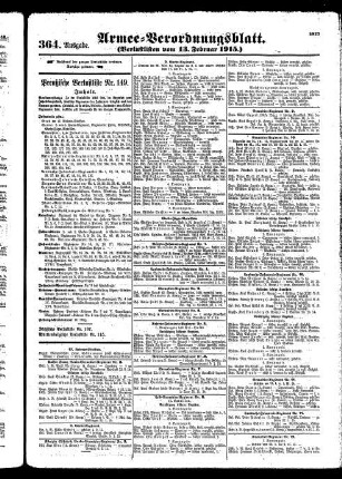 364.Ausgabe. Samstag, 13. Februar 1915