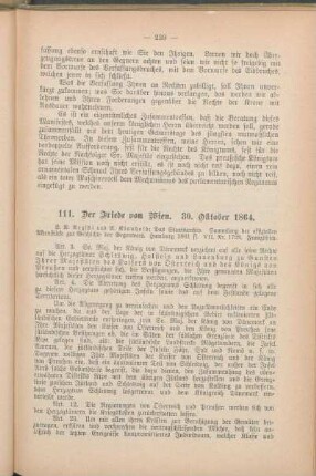 111. Der Friede von Wien. 30. Oktober 1864.