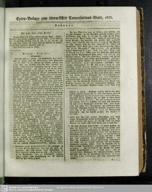 Extra-Beilage zum literarischen Conversations-Blatt, 1822. Februar