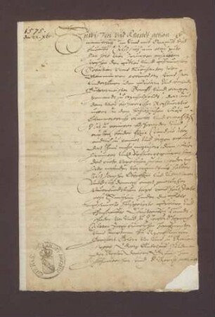 Vertrag zwischen den Brüdern Sebastian und Leonhard von Gemmingen und ihren Untertanen zu Michelfeld wegen der Erbhuldigung.