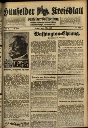 Zweite Ausgabe vom Dienstag, den 08. März 1932.