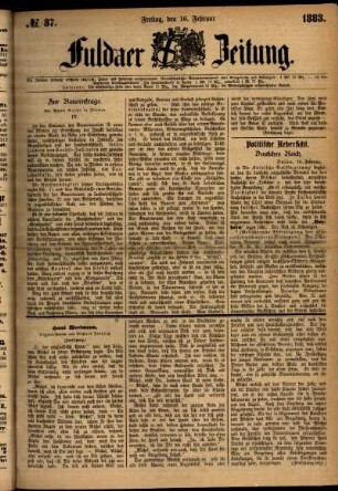 Ausgabe vom Freitag, den 16. Februar 1883.