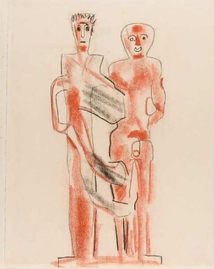 Skizze von zwei stehenden Figuren