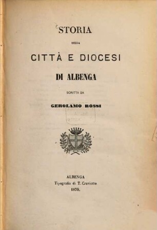 Storia della città e diocesi di Albenga