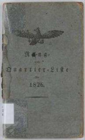 Rang- und Quartier-Liste der Königlich Preußischen Armee für das Jahr 1826