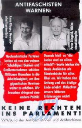 Aufkleber der VVN / Bund der Antifaschistinnen und Antifaschisten