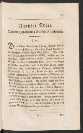 Zweyter Theil. Von der Behandlung örtlicher Krankheiten