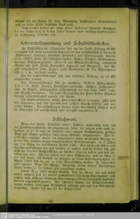 Lehrmittelsammlung und Schulbibliotheken