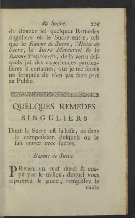 Quelques remedes singuliers