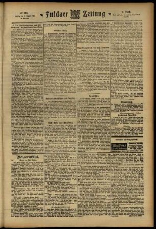 Zweite Ausgabe vom Freitag, den 09. August 1912.