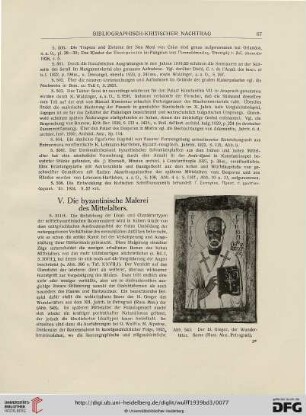 V. Die byzantinische Malerei des Mittelalters