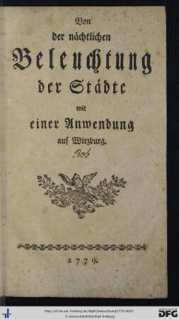 Von der nächtlichen Beleuchtung der Städte mit einer Anwendung auf Wirzburg