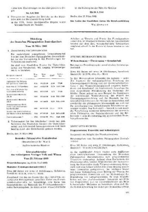 Mitteilung des Deutschen Pädagogischen Zentralinstituts : vom 15. März 1969