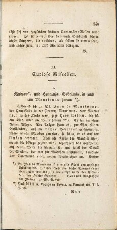 XI. Curiose Miscellen.