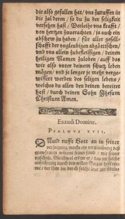 Exaudi Domine. Psalmus XVII.