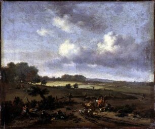 Dünenlandschaft mit Hirten und Herde