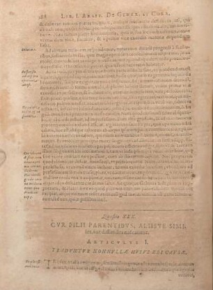 Quaestio XXX. Cvr Filii Parentibvs, Aliisve Similes, aut diffimiles nascantur.