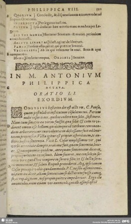 In M. Antonium Philippica Octava. Oratio LI.