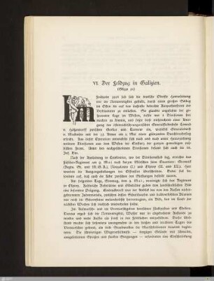 VI. Der Feldzug in Galizien