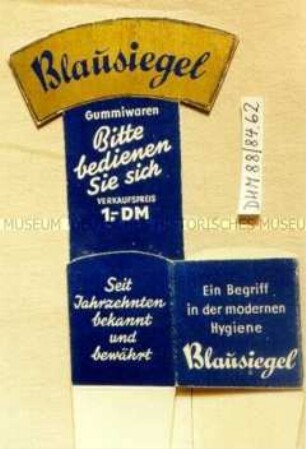Aufsteller für Blausiegel-Präservative