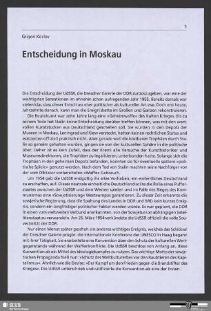 Entscheidung in Moskau