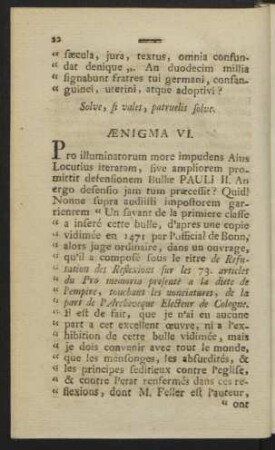 Aenigma VI.