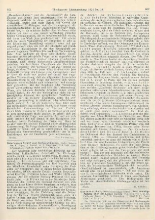 401-402 [Rezension] Nederlandsch Archief voor Kerkgeschiedenis. N. S. Deel XVII