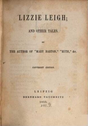 Lizzie Leigh and other tales
