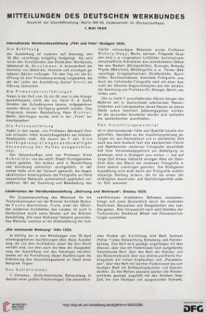 Mitteilungen des Deutschen Werkbundes