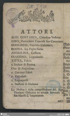 Attori / Personen