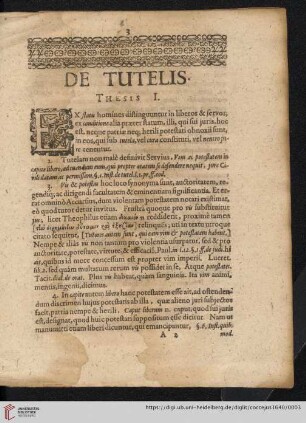 De Tutelis Thesis I