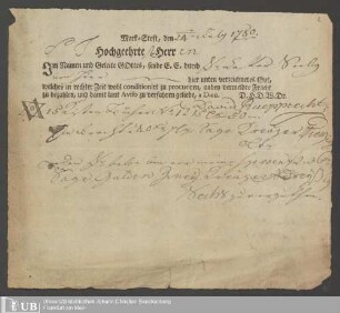 Schöffendekret: Willfahrung der Resignation der Bibliothek der Senckenbergischen Stiftung