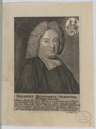 Bildnis des Iohannes Reinhardvs Hedinger