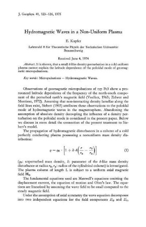 Hydromagnetic waves in a non-uniform plasma