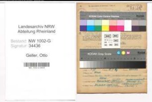 Entnazifizierung Otto Geller, geb. 27.02.1899 (Musiker)